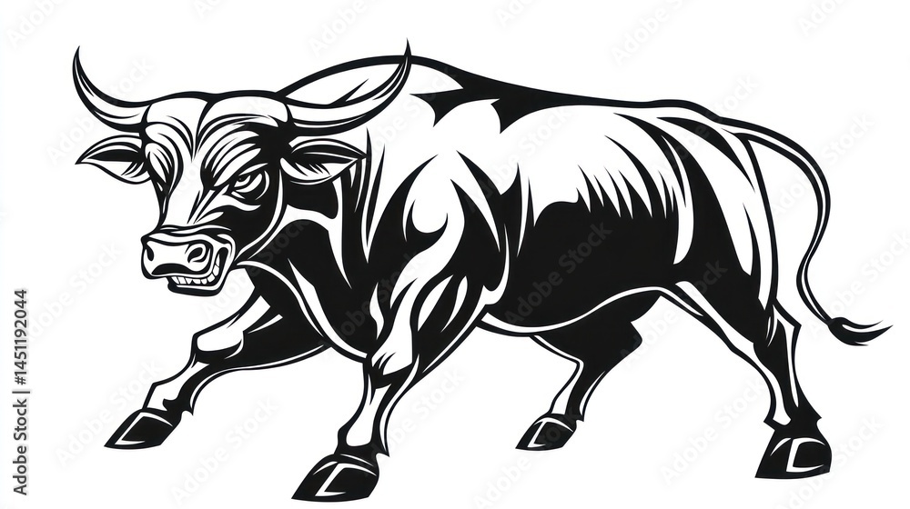 Fototapeta premium Powerful Bull Graphic Design (1)