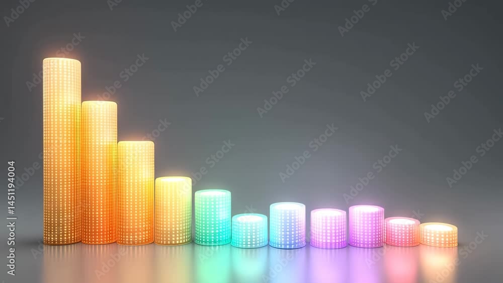 Business graphics and charts animation compares dual data movement ...