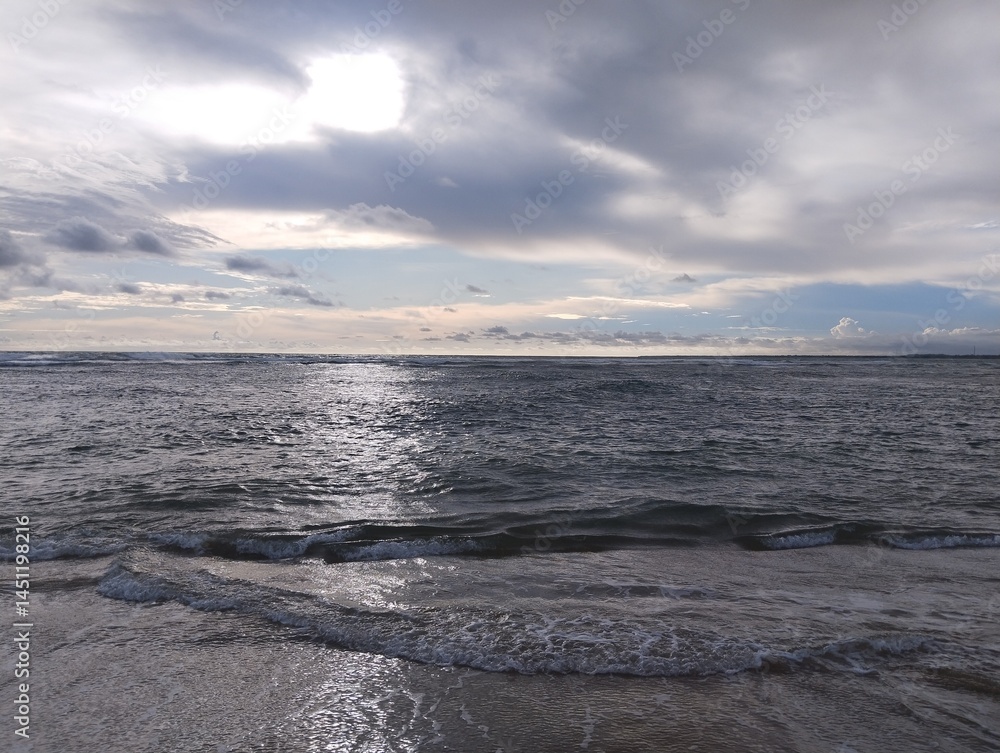 Fototapeta premium The atmosphere of the beach at Siging Beach, Bengkunat, West Coast, Lampung, Indonesia