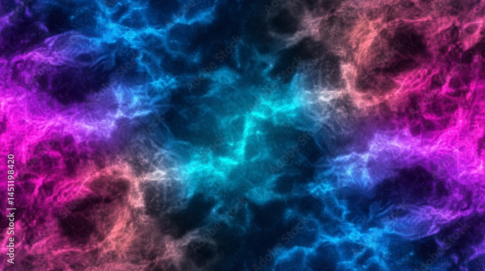 A vivid cosmic abstract background featuring vibrant hues of blue, pink, and purple clouds merging in a surreal space environment A vivid cosmic abstract background featuring vibrant hues of blue, pink, and purple clouds merging in a surreal space environment