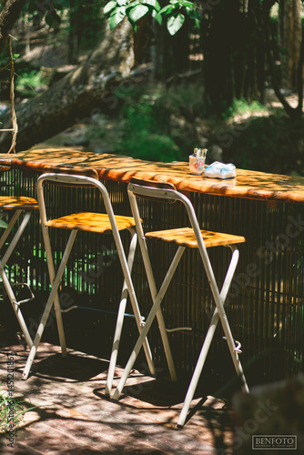 table and chairs in the park