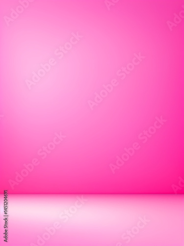 Empty red room interior with smooth pink walls and wooden floor background design ai