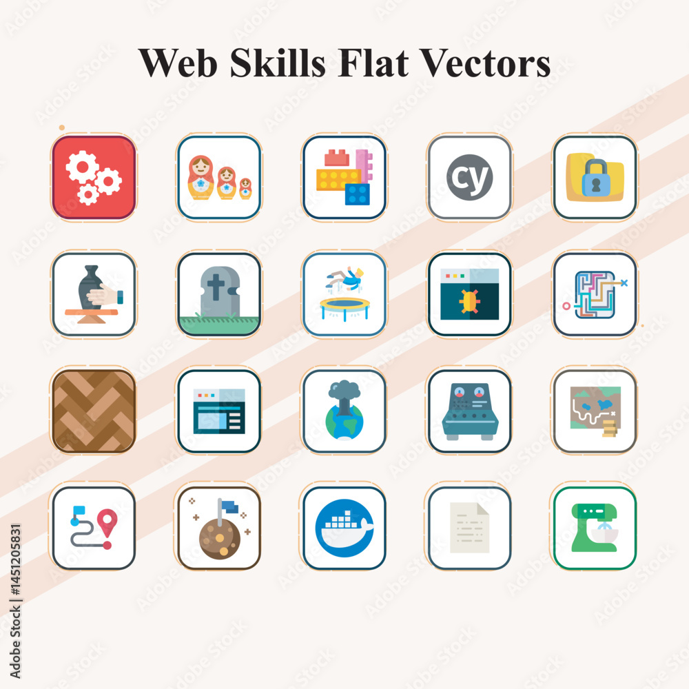 Web Skills Flat Vector Icons Web Skills Flat Vector Icons