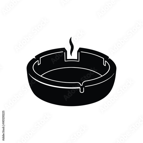 Cigarette ashtray silhouette icon logo vector illustration