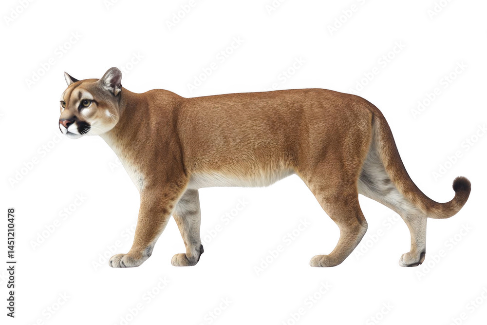 Fototapeta premium Observe a Cougar Standing, Wild Animal of North America