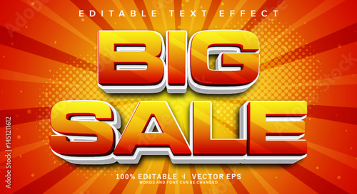 big sale vector text effect with modern style design