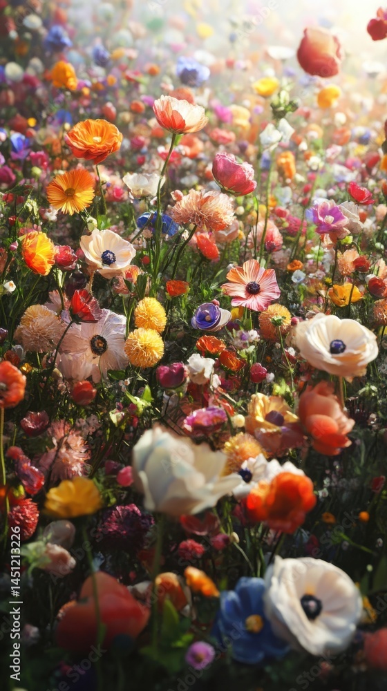 Colorful flower field Colorful flower field
