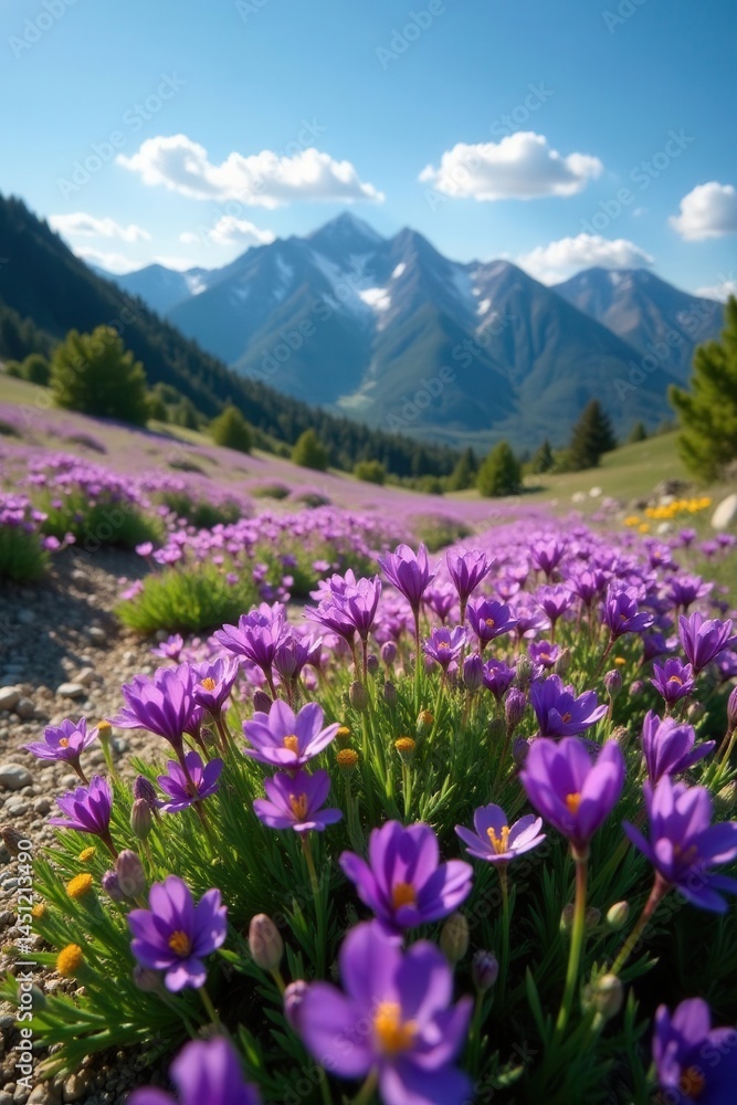 Vibrant purple wildflowers carpet Sierra Nevada spring landscape , spring landscape, scenic view, flora photography Vibrant purple wildflowers carpet Sierra Nevada spring landscape , spring landscape, scenic view, flora photography
