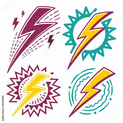 Abstract Basketball Player Silhouettes With Energetic Lightning And Star Design Elements