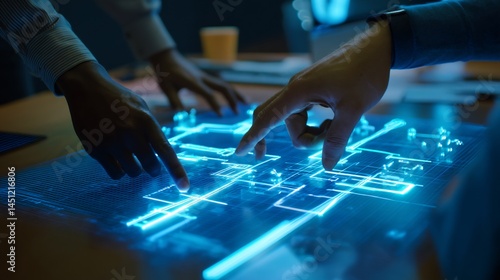Ai visual planner mapping out glowing strategy blueprints in motion 