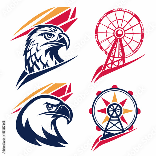 Basketball Sports Vector Graphic Design Collection Set On White Background
