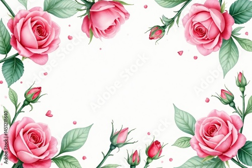 Wallpaper Mural Delicate watercolor rose buds & leaves, repeating pattern , rose, seamless background, pretty Torontodigital.ca