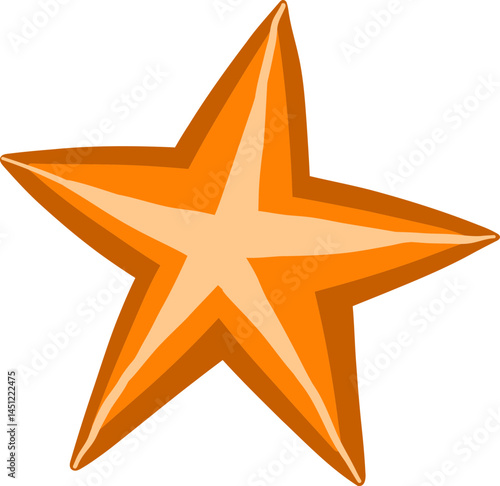 Starfish Illustration with Five Arms