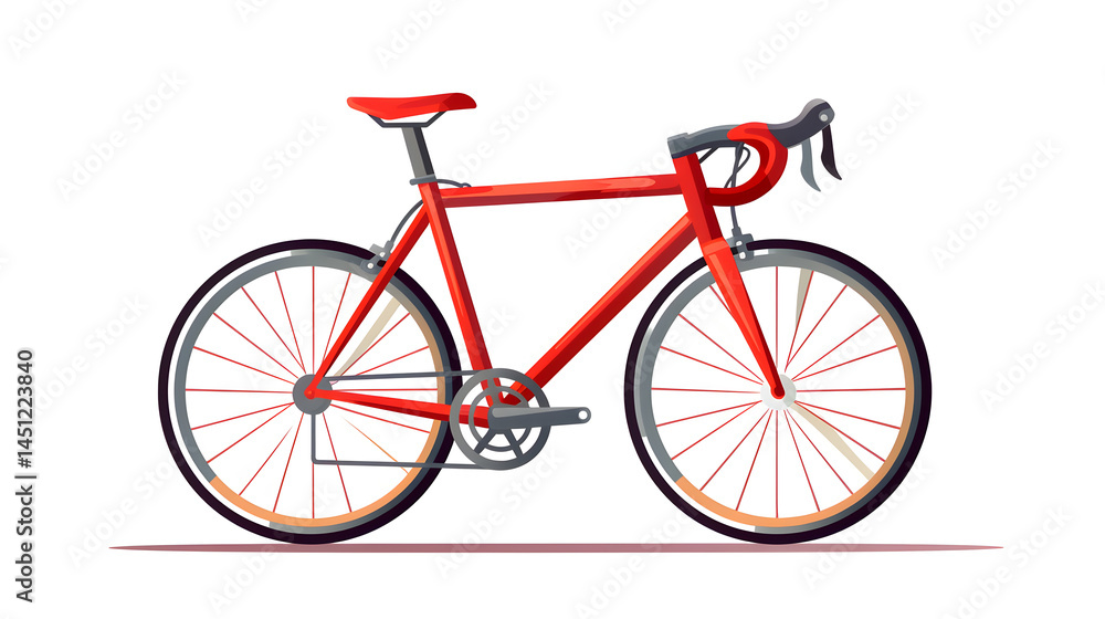 Fototapeta premium Road Bike Flat Vector Illustration for Leisure Hobby Designs