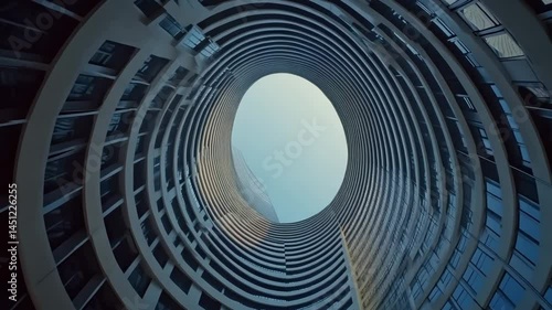 Wallpaper Mural Circular Skyscraper with Open Roof and Blue Sky Torontodigital.ca