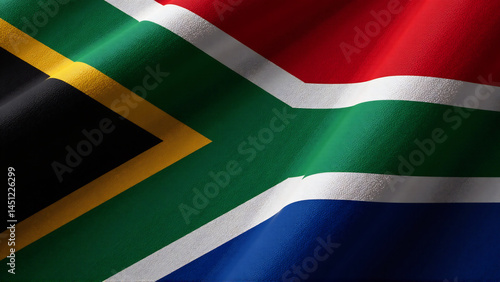A stylized image of the South African flag, with a focus on its colors and symbolism.