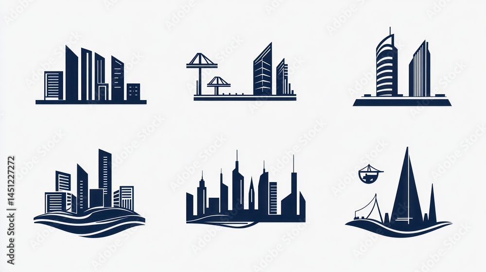 Obraz premium City Skylines Icons Collection (1)