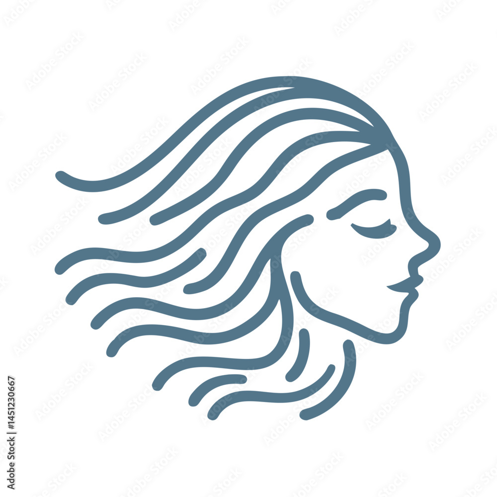 Minimalist Woman Profile Silhouette Line Art Minimalist Woman Profile Silhouette Line Art