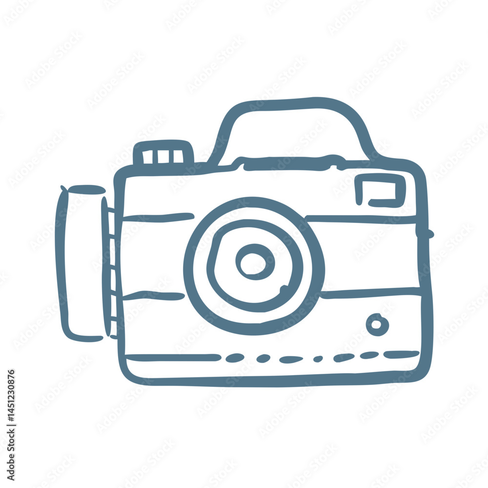 Hand-Drawn Camera Illustration, Simple Design Hand-Drawn Camera Illustration, Simple Design