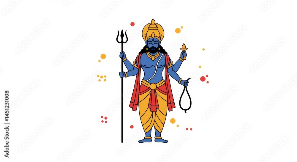 Digital Depiction of Shani Dev, Symbolizing Karmic Justice and Divine Balance Digital Depiction of Shani Dev, Symbolizing Karmic Justice and Divine Balance