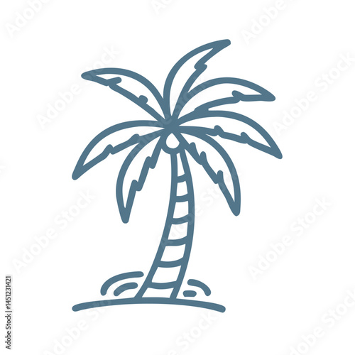 Minimalist Palm Tree Icon for Tropical Vacation