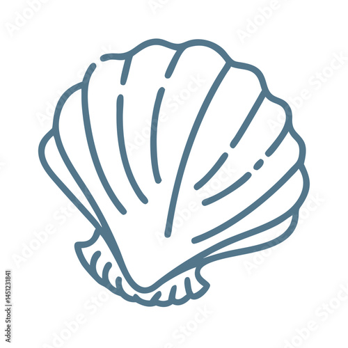 Simple Seashell Outline Vector Illustration