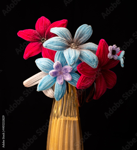 pipe cleaner red hibiscus flower bouquet