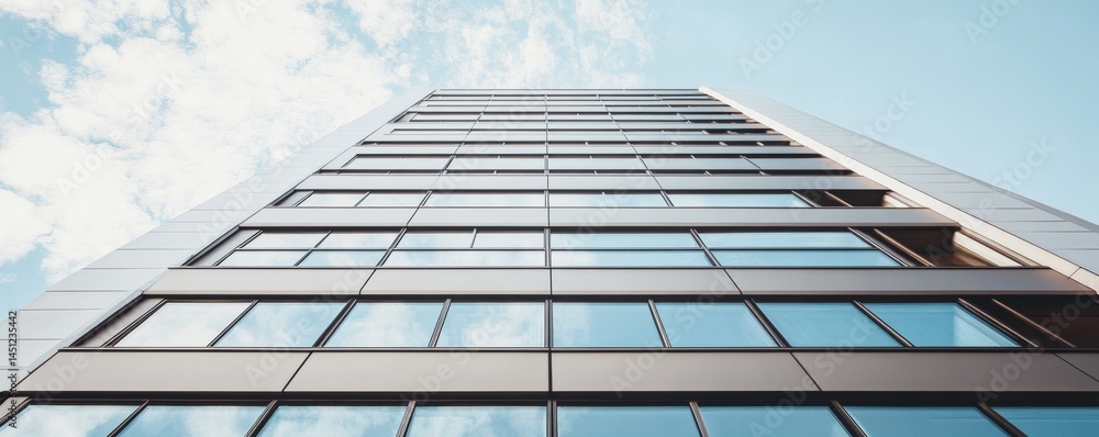 Modern skyscraper facade with numerous windows.