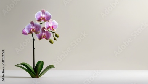 Wallpaper Mural High-contrast orchid photography with negative space, Elegant minimalist orchid composition with pastel hues, Sleek orchid flower with soft gradient background Torontodigital.ca