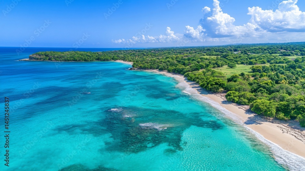 Obraz premium Aerial View of Tropical Beach with Turquoise Water