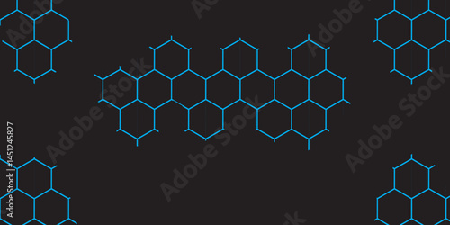 Abstract blue background with hexagonal pattern design