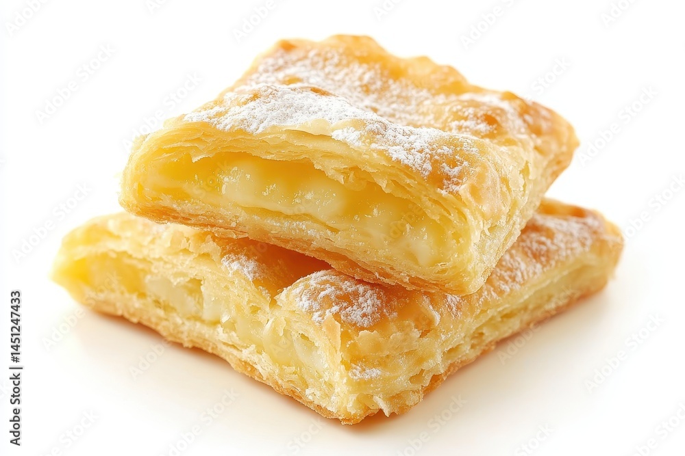 Delicious golden pastry filled with creamy custard, perfect for dessert or snack time Delicious golden pastry filled with creamy custard, perfect for dessert or snack time