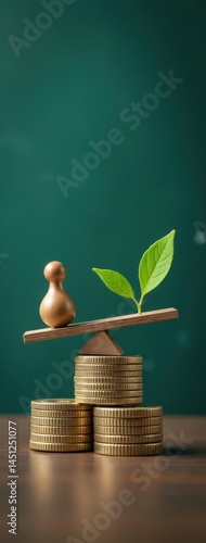 Balancing Wealth and Nature. Ideal for illustrating the concept of balancing financial prosperity with environmental concerns