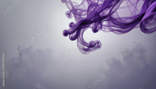 Violet smoke tendrils rising over gradient background, smooth flow, realistic texture.