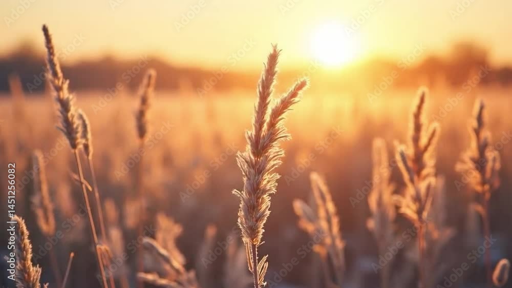 Golden Hour in the Fields: A serene scene of sunlight on wild grasses Golden Hour in the Fields: A serene scene of sunlight on wild grasses