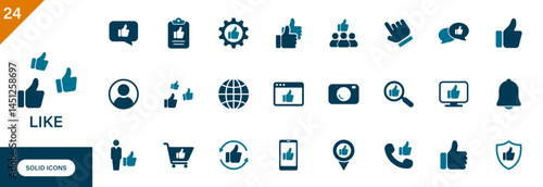Obraz na płótnie Like icon. Containing thumbs up, approval, favorite, social media, device, validation, voting. w salonie