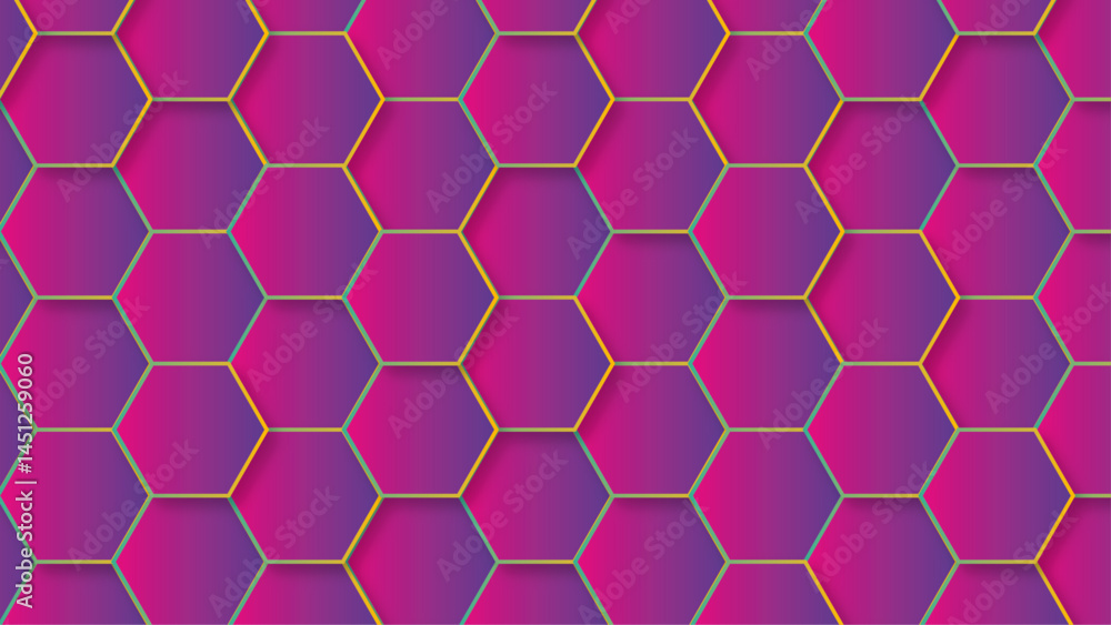  Abstract multicolor hexagon geometric honeycomb texture background. creative decorative element fabric. hexagon light creative digital concept vector surface grid .