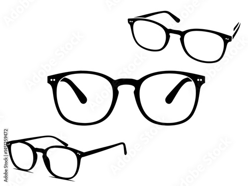 glasses on white background