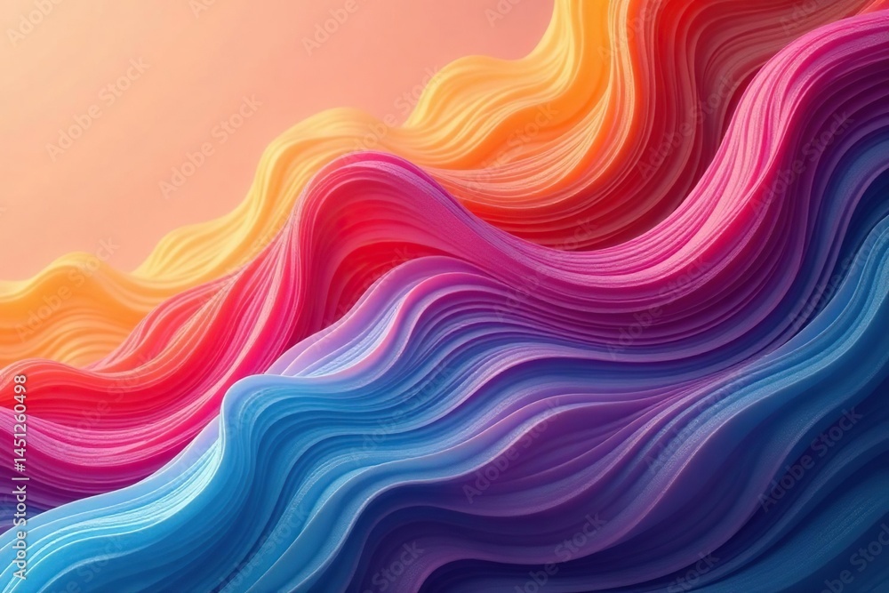 Fototapeta premium Interconnected curved forms, rhythmic undulations, repeating, graphic
