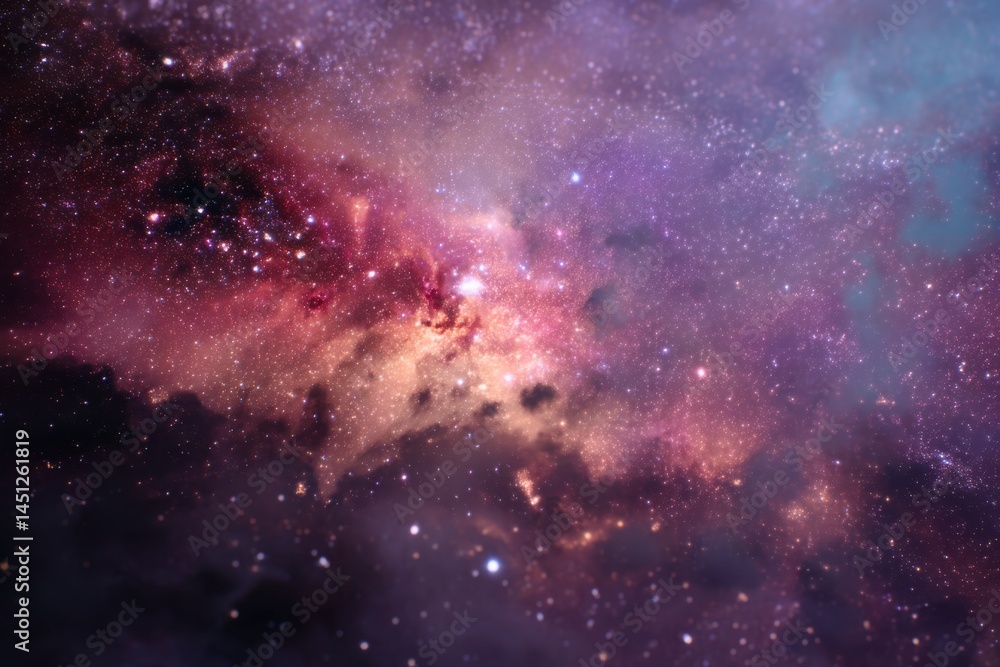 Fototapeta premium Interstellar pathways with cosmic dust and space for text