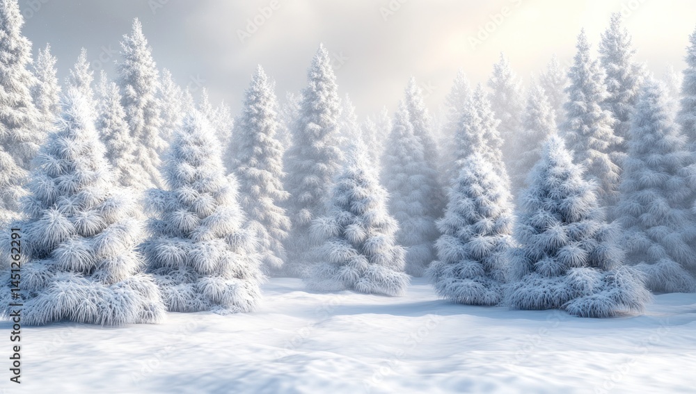 Winter Wonderland: Snow-Covered Forest in Serenity Winter Wonderland: Snow-Covered Forest in Serenity