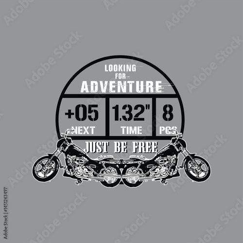 Classic vector typography design featuring street motorcycle adventure themes, infused with motivational slogans and bold words that express freedom, courage, and the timeless spirit of the open road.