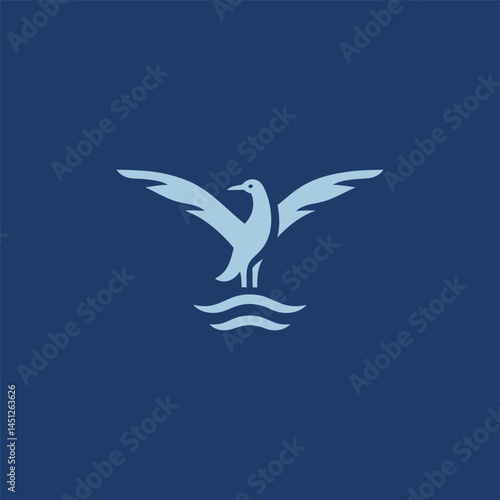 Simple Albatross logo in elegant silhouette style.