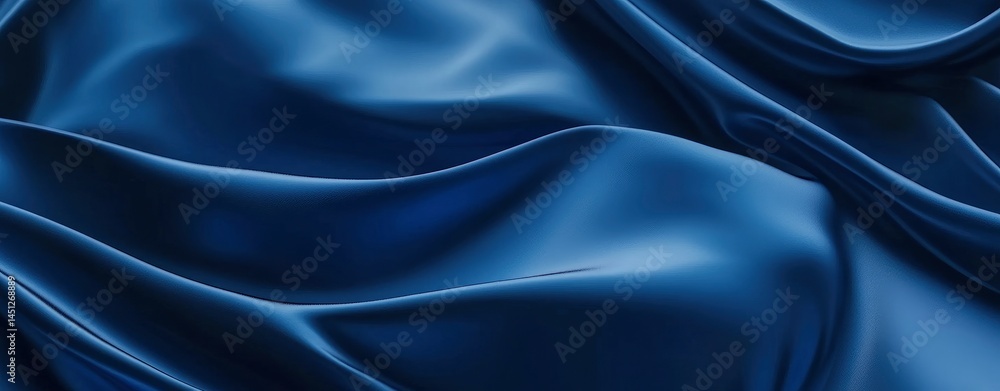 Deep Blue Silk Drapery: Elegant, Luxurious Fabric Texture Deep Blue Silk Drapery: Elegant, Luxurious Fabric Texture