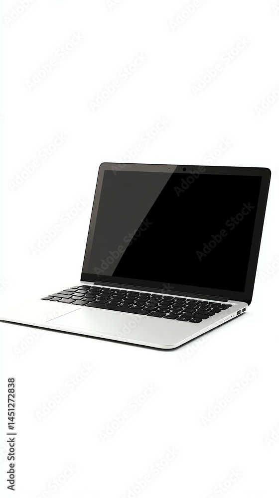 Fototapeta premium A photorealistic mockup of a blank website on a laptop screen, realistic design, clean white background, soft lighting