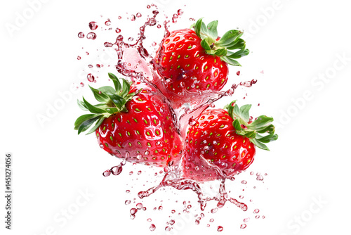 strawberry in water splash 