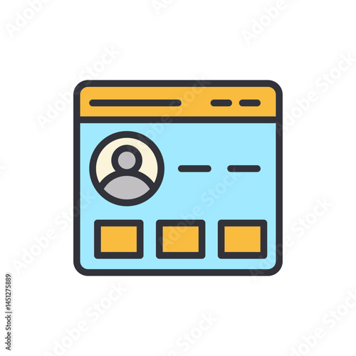 Digital account colored icons, minimalist vector illustration ,simple transparent graphic element .Isolated on white background