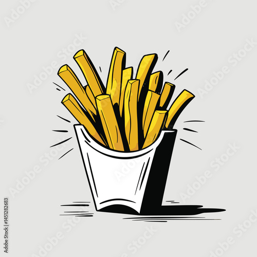 french fries vector art for design needs