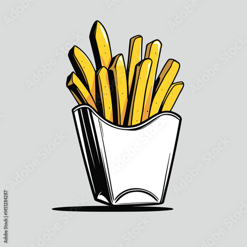 french fries vector art for design needs