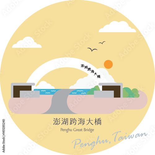 Taiwan Tourist Attractions Minimal Landmarks-Penghu Great Bridge